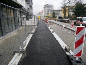 Neuasphaltierter Radweg Friedrich-Verleger-Straße 