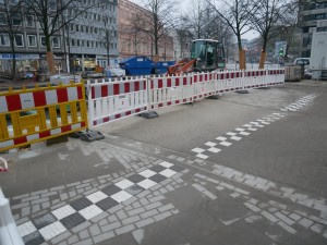 Pflasterarbeiten Einmündung Friedenstraße